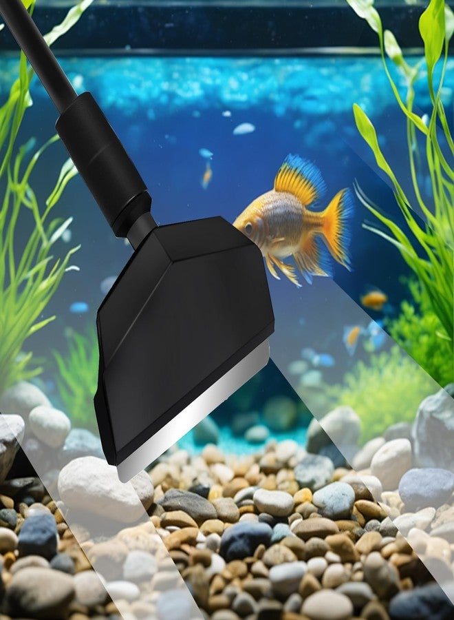 AQUANEAT منظف أحواض السمك الصغيرة من أكوانيت، أدوات تنظيف أحواض السمك، منظف زجاج 3 في 1 مع مكشطة طحالب وفرشاة إسفنجية، لأحواض النانو الصغيرة حتى 10 جالون - Image 3